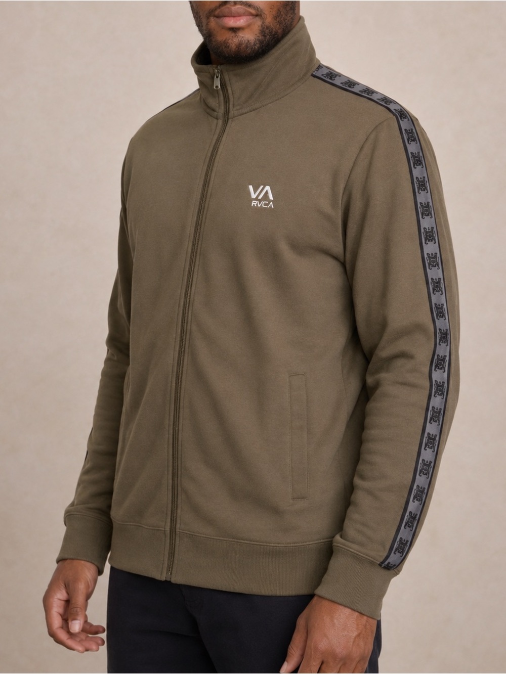 RVCA Dayshift II Track Jacket Desert Taupe Streetwear Small
